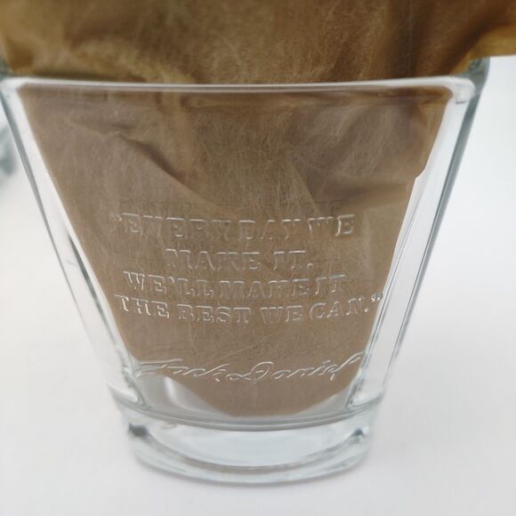 Set of 4 Jack Daniel's OLD No 7 BRAND Heavy Whiskey Glasses Embossed Logo 8 oz - Picture 3 of 5